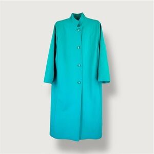 Vintage | Tradition by Sears | 10 | Single-breasted Wool Coat | Teal | Classic